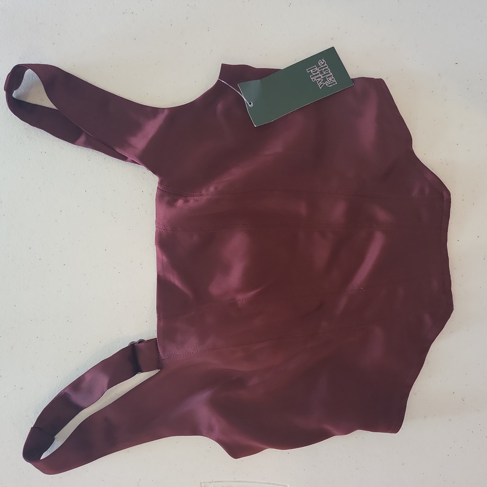 Wild Fable Burgundy Corset Style Crop Top
